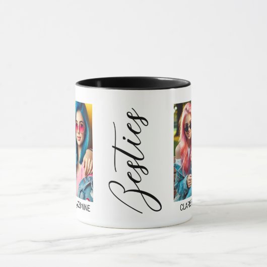 Modernes Bestie Black Script 2 Foto Tasse (Zentrum)