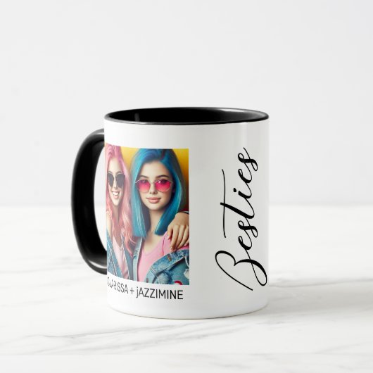 Modernes Bestie Black Script 2 Foto Tasse (Vorderseite Links)