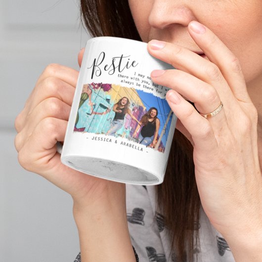 Modernes Bestie Quote Foto Personalisierte BESTE F Kaffeetasse