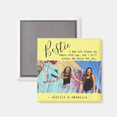 Modernes Bestie Quote Foto Personalisierte BESTE F Magnet (Vorderseite/Rückseite)