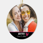 Modernes Besties Best Friend Foto Keramik Ornament (Links)