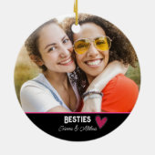 Modernes Besties Best Friend Foto Keramik Ornament (Hinten)