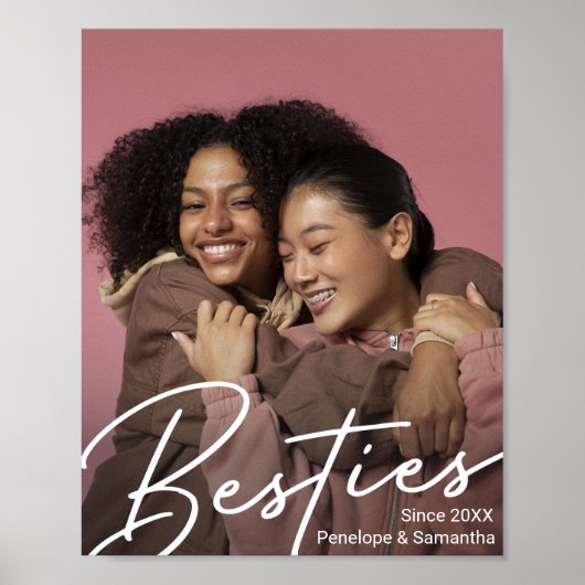 Modernes Besties Foto-Geschenk Poster (Vorne)