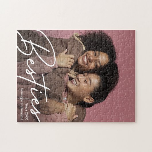 Modernes Besties Foto-Geschenk Puzzle (Horizontal)