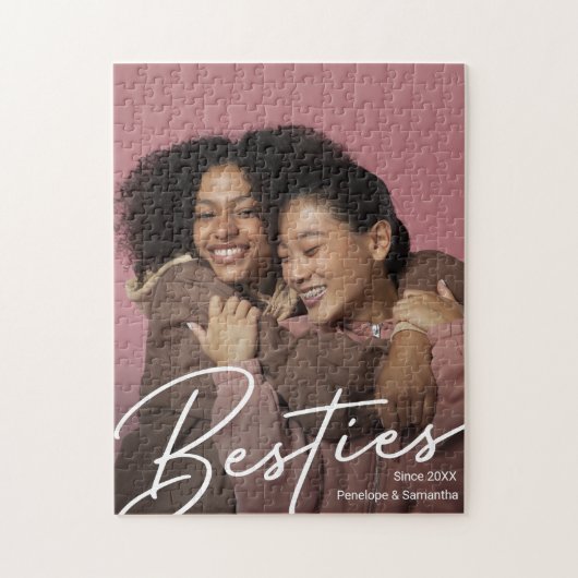 Modernes Besties Foto-Geschenk Puzzle (Vertikal)
