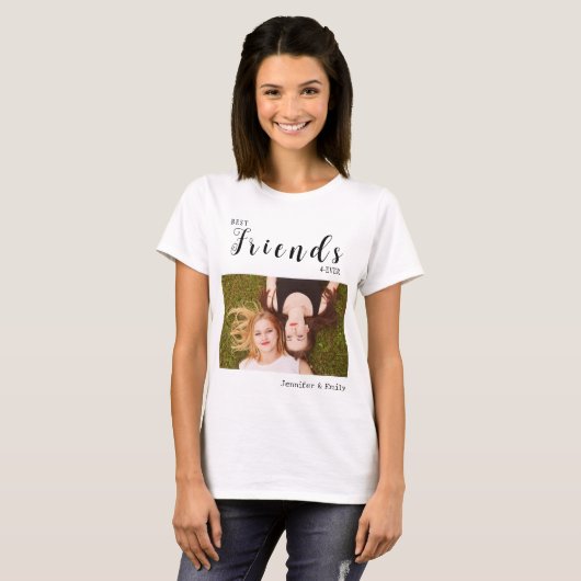 Modernes Besties Foto T-Shirt - BESTE FREUNDIN T - (Vorne ganz)