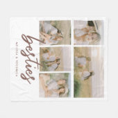 Modernes 'Besties' Script Custom 5-Foto Collage Fleecedecke (Vorderseite (Horizontal))