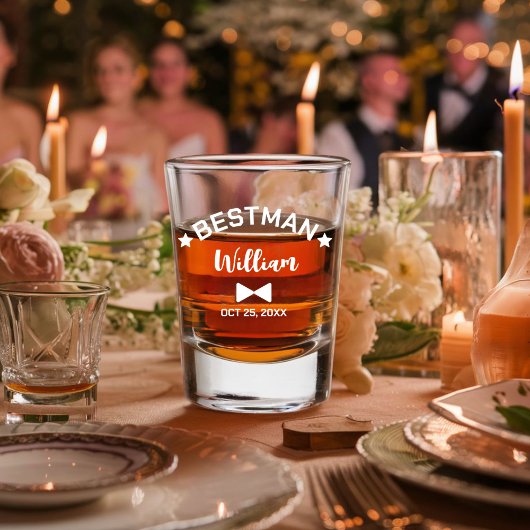 Modernes Bestman Personalisiert Wedding Schnapsglas
