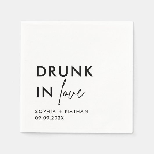 Modernes Betrunken in der Liebe Personalisierte Ho Serviette (Vorderseite)