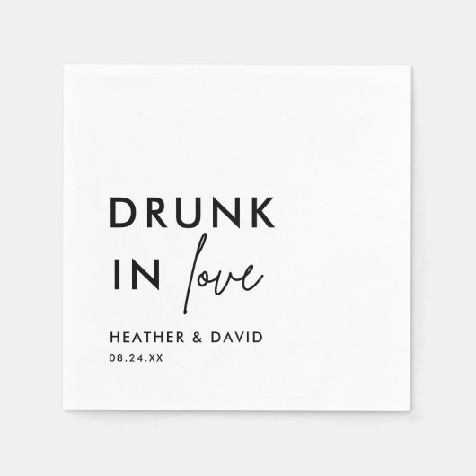 Modernes Betrunken in der Liebe Personalisierte Ho Serviette (Vorderseite)
