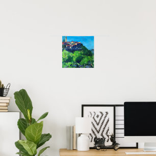 Modernes Bild , altes Labin in Kroatien Poster