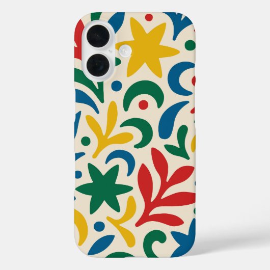 Modernes biophiles Muster Mitte des Jahrhunderts Case-Mate iPhone Hülle (Rückseite)