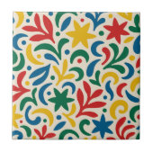 Modernes biophiles Muster Mitte des Jahrhunderts Fliese (Vorderseite)