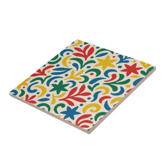 Modernes biophiles Muster Mitte des Jahrhunderts Fliese (Seite)