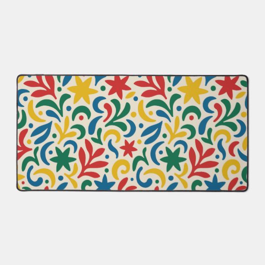 Modernes biophiles Muster Mitte des Jahrhunderts Schreibtischunterlage (Vorderseite)