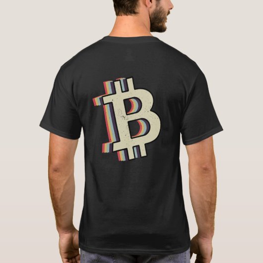 Modernes Bitcoin-Kryptozeichen T-Shirt (Rückseite)