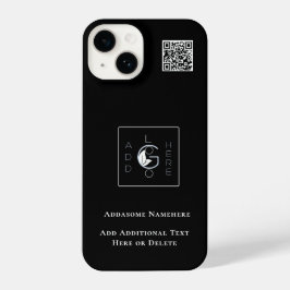 Modernes Black Add Your Logo Business Marketing iPhone 14 Hülle