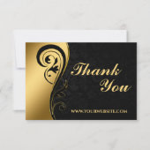Modernes Black and Gold Business Dankeskarte (Vorderseite)
