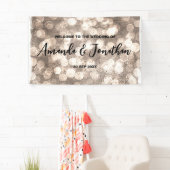 Modernes Black and Gold Glitzer Hochzeitszeichen Banner (Insitu)