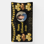 Modernes Black and Gold Happy Retirement Banner (Vertikal)