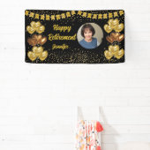 Modernes Black and Gold Happy Retirement Banner (InSitu)