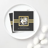 Modernes Black and Gold Ice Skaten Partys Serviette