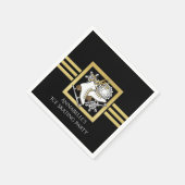Modernes Black and Gold Ice Skaten Partys Serviette (Ecke)
