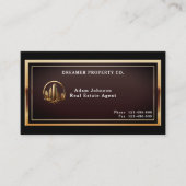 Modernes Black and Gold Real Anwesen Visitenkarte (Vorderseite)