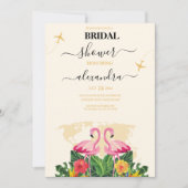 Modernes Black and Gold Reisepass Bridal Einladung (Vorderseite)