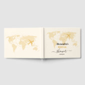 Modernes Black and Gold Reisepass Bridal Gästebuch (Voll)