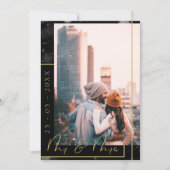Modernes Black and Gold Wedding Foto Save The Date (Vorderseite)