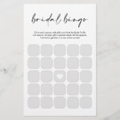 Modernes Black and White Bingo Brautparty Game (Vorderseite)
