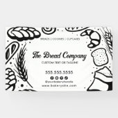 Modernes Black Bakery Doodles Border Business Even Banner (Horizontal)