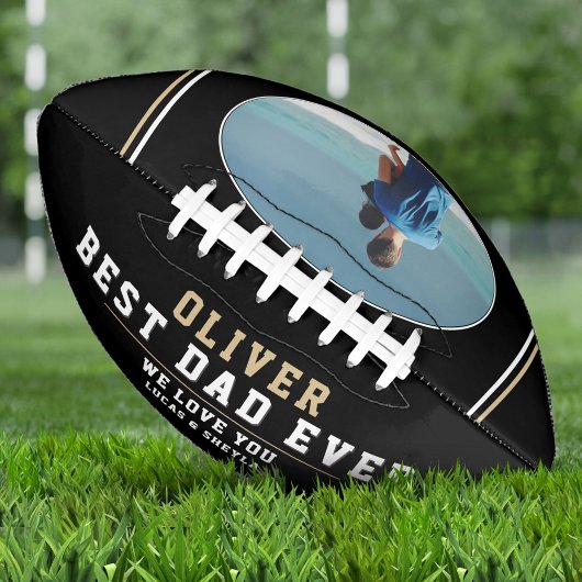 Modernes Black Best Vater Jeden Vatertag Foto Football