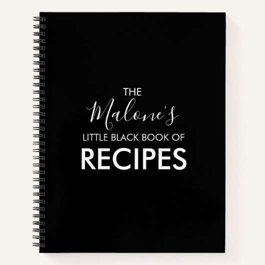 Modernes Black Book of Recipes-Notebook Notizblock (Vorderseite)