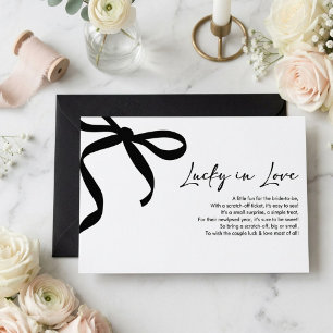 Modernes Black Bow Lucky in der Liebe Lotterie Tic Dankeskarte