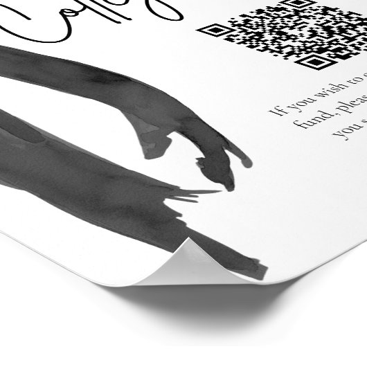 Modernes Black Bow QR Code Uni Fund Abschluss Poster (Ecke)