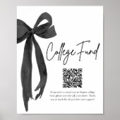 Modernes Black Bow QR Code Uni Fund Abschluss Poster (Vorne)