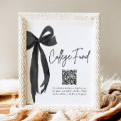 Modernes Black Bow QR Code Uni Fund Abschluss Poster