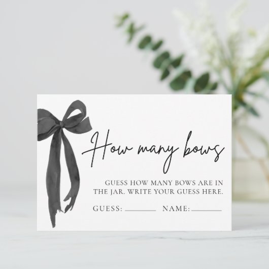 Modernes Black Bow rät, wie viele Bows Showspiel Einladung (Stehend Vorderseite)