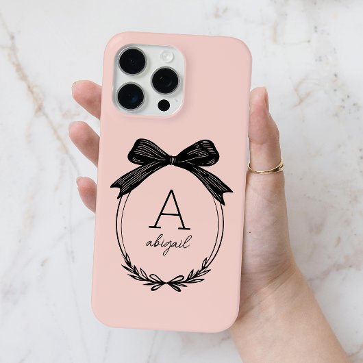 Modernes Black Bow Stilvolles Girly Blush Pink Mon Case-Mate iPhone Hülle