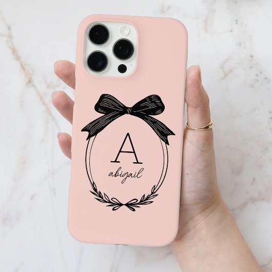 Modernes Black Bow Stilvolles Girly Blush Pink Mon Case-Mate iPhone Hülle