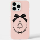 Modernes Black Bow Stilvolles Girly Blush Pink Mon Case-Mate iPhone Hülle (Rückseite)