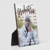 Modernes Black Brush Script Abschluss Foto Fotoplatte (Seite)