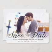 Modernes Black Calligraphy Script Typografy Foto Save The Date (Vorderseite)