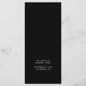 Modernes Black Calligraphy Wedding Dinner Menu Menükarte (Rückseite)