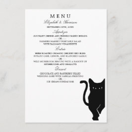 Modernes Black Cat Wedding Menu Menükarte