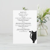 Modernes Black Cat Wedding Menu Menükarte (Stehend Vorderseite)