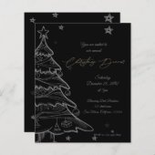 Modernes Black Chalkboard Weihnachtsessen einladen (Vorne/Hinten)