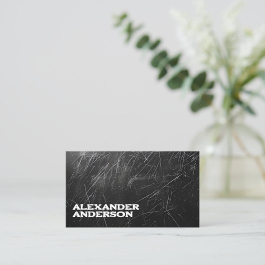 Modernes Black Charcoal Scribble Beruflich Visitenkarte (Stehend Vorderseite)